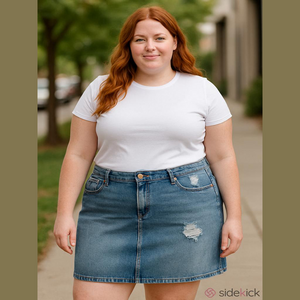 Pennington‘s addition Elle Denim distressed Blue Skirt size 24 NWT